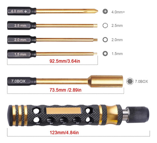 Allinrc 1.5 Mm 2m 2.5 Mm Bit Hexagonal Tocio Allen Taladro D