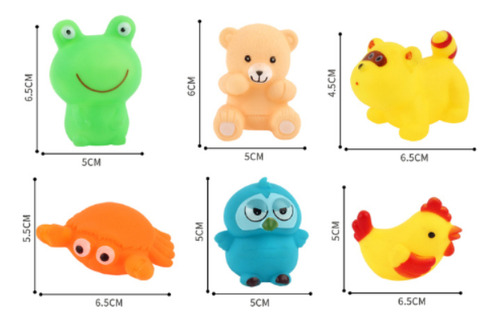 Set De 17 Animalitos De Goma Blanda Para El Baño Bebes