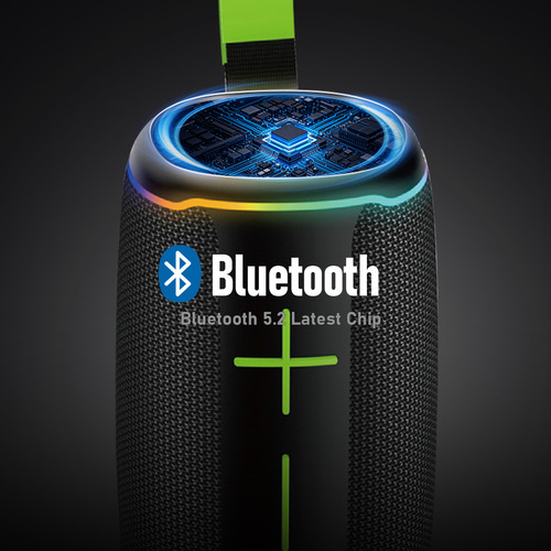 Altavoz Bluetooth Portátil Bt5.3 Altavoz Inalámbrico De 20w Diafragmas De Graves Con Múltiples Modos Dinámicos De Led Ipx6 Resistente Al Agua 12h De Reproducción Compatible Con Modo Fm Color Negro