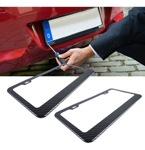 2 Marcos Para Matrículas De Coche, De Fibra De Carbono Color Fix