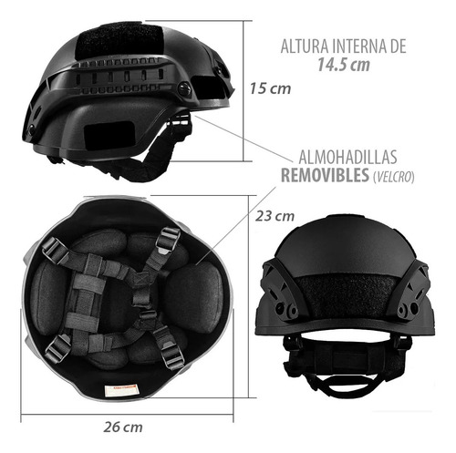 Casco Táctico Militar Para Moto Y Bicicleta Gotcha Flip Swat
