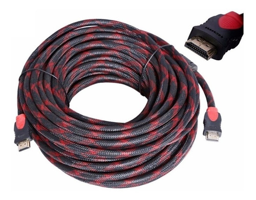 Cable Hdmi Redondo 10 Metros Mallado Full Imagen Y Sonido 