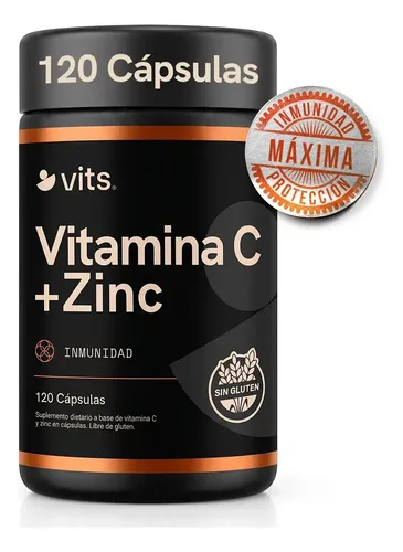 Vitamina C Cápsulas 1000mg + Zinc 120 Cápsulas Suministro Para 2 Meses Protección Y Refuerzo De Sistema Inmune
