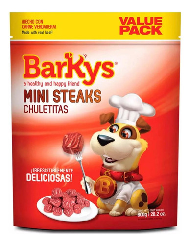 Barkys Mini Steaks Chuletitas Para Perro Premio Botana 800g