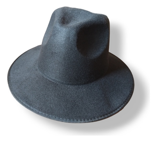 Sombrero De Fieltro Paño. Color Negro. Unisex. 