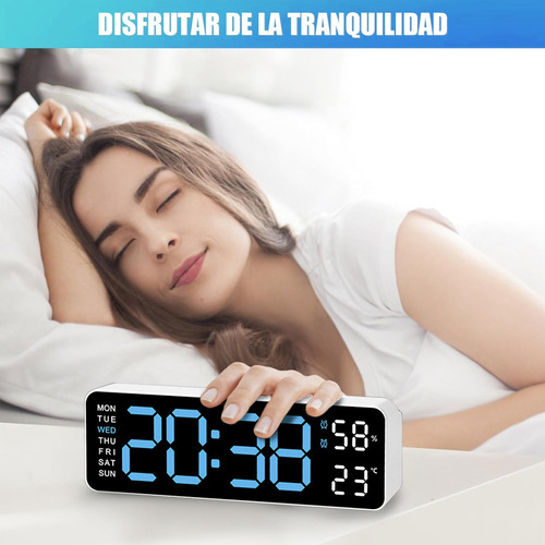 Reloj De Pared Digital Led Con Termómetro, Fecha,alarma
