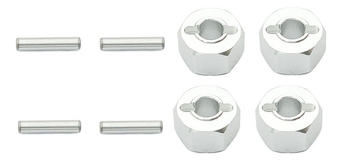 4 Piezas De Cubos De Rueda Hexagonales De Aleación De Plata
