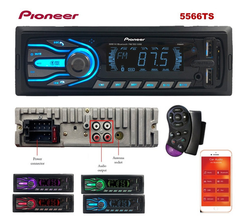 Reproductor Pioneer De Carro Bluetooth  Us Mp3 Radio Control