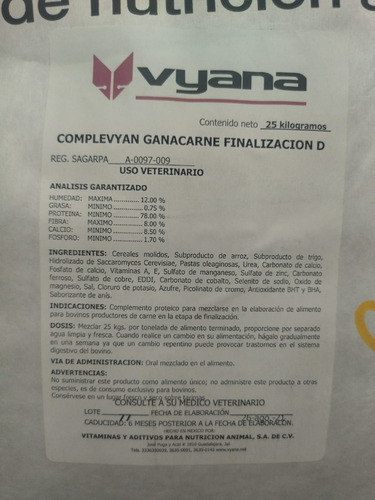 Micro Concentrado Para Ganado Finalizacion 25 K Envio Gratis