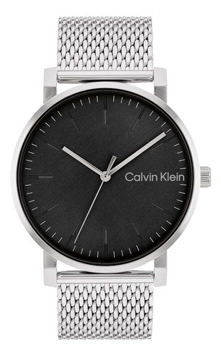 Reloj Calvin Klein Slate Para Hombre De Acero 25200260 Ss Color De La Malla Plateado Color Del Bisel Plateado Color Del Fondo Negro