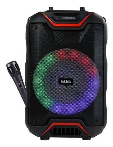 Bafle Portátil Bluetooth Con Control Y Luz Rgb De 8 Pulgadas Color Negro