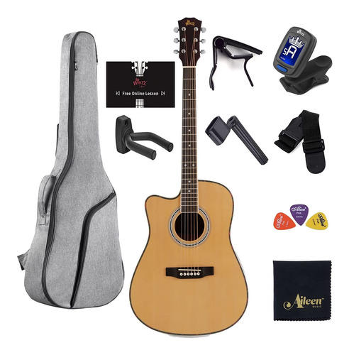 Winzz Af168lc Guitarra Para Zurdo Tamaño Completo Corte