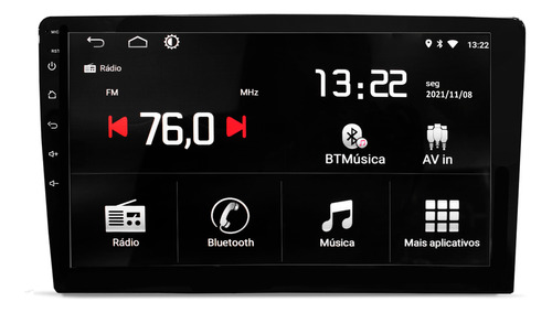 Central Multimídia Tela 9 Roadstar Android Wifi Bt Gps Usb