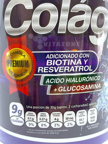 Imagen 5 de 6 de Colágeno Hidrolizado Glucosamina Biotina Uva 1.1 Kg