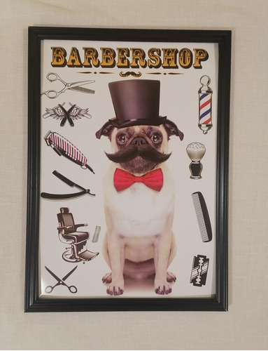 Cuadro De Perro Barber Shop 