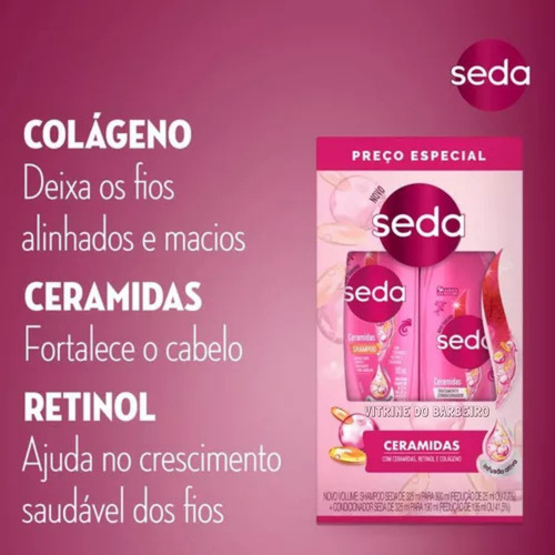 Kit Shampoo + Condicionador Com Retinol Ceramidas E Colágeno