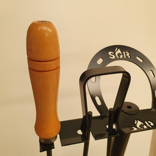 Soporte De Pie Para Utensilios Elementos Asador Hierro