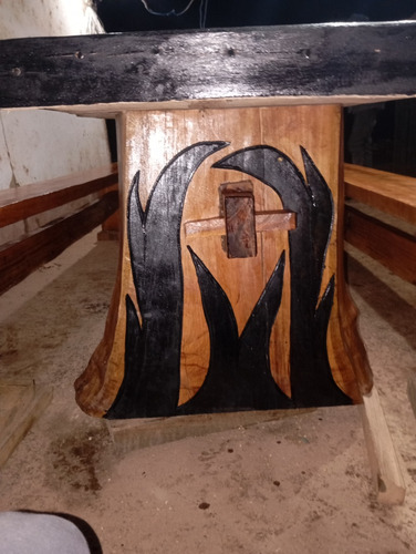 Mesa Rústica Com Bancos Pra Sua Varanda, Sítio Ou Fazenda