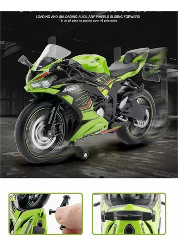 Modelo De Moto Verde Kawasaki Ninja Zx-6r 1:12