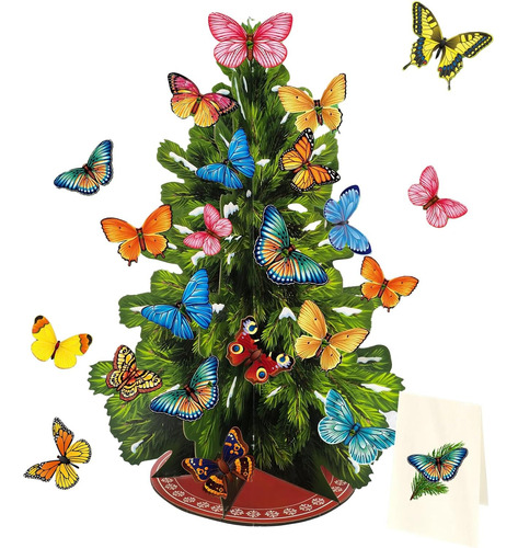 Árbol De Invierno Plegable 3d Para Bricolaje Con Mariposa Ex