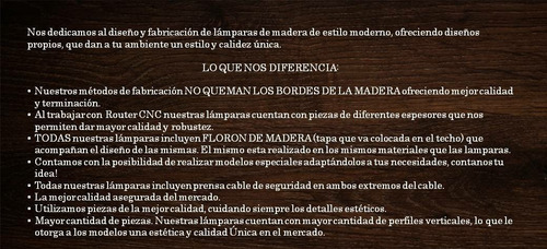 Lampara Colgante De Madera De Diseño Mdf Cube
