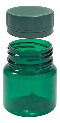 Pote Para Cápsulas Pet 50ml C/ Tampa Lacre (50 Unidades) Sabor Verde