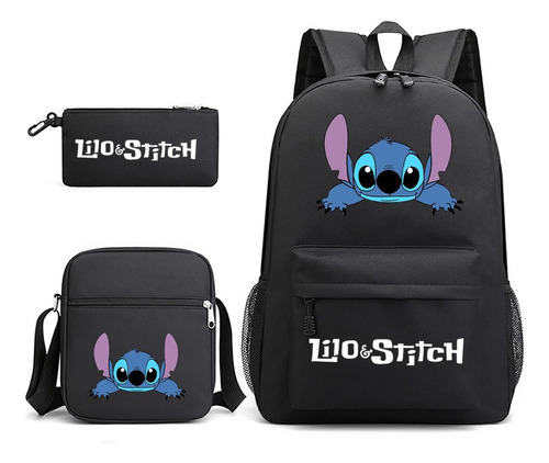 3 Pcs Mochilas De Lilo & Stitch For Niños Y Niña