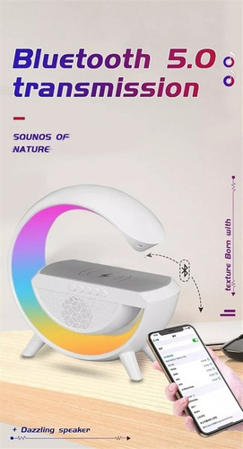 Luz Ambiental- Bocina Bluetooth Con Carga Inalámbrica