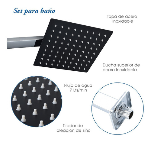 Set De Accesorios Para Baño Marca Gravita Mod. Set Cua Negro Negro