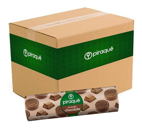 Kit C/60 Biscoitos Bolacha Piraquê Chocolate Recheado 160g