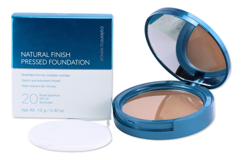 Base de maquillaje en polvo Colorescience Pressed Foundation Tan Natural SPF 20 TAN NATURAL 12G tono tan natural - 12mL 12g