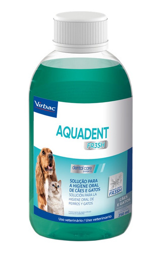 Aquadent Fresh Solução Bucal Contra Mau Hálito Cães 250ml