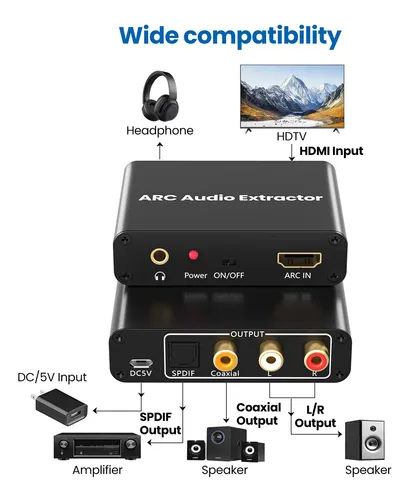 Adaptador Hdmi Arc, Extractor De Audio Arc Con Toslink Ópt.