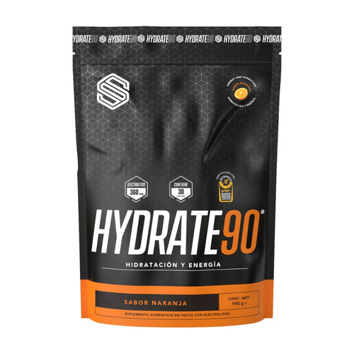 Eléctrolitos Y Rehidratente Hydrate 90 Ss, 30 Porciones 990g Sabor Naranja