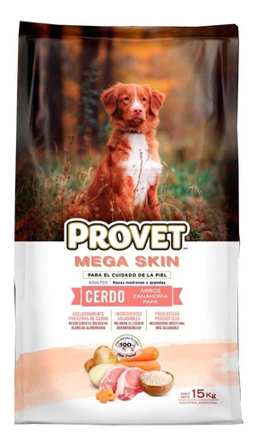 Provet Adulto Razas Mediana & Grande Mega Skin Cerdo X 15kg 