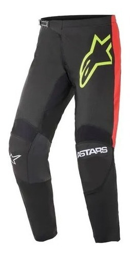 Calça Alpinestars Fluid Tripple 21 Preto Amarelo Fluo Vermel