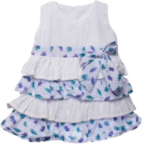 Vestido De Niñas Estampado Faralos Y Lazo Bambino Ref. 2417