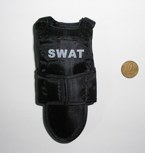 Colete Preto Swat Miniatura Para Boneco Escala 1/6