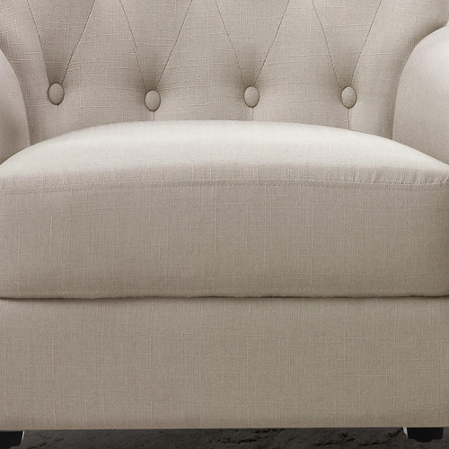 Silla Decorativa Tapizada 76 Cm Brazos Capitoné Cómoda