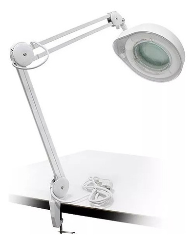 Lámpara Articulada Led Lupa Vidrio Reforzada -electroimporta Estructura Blanco
