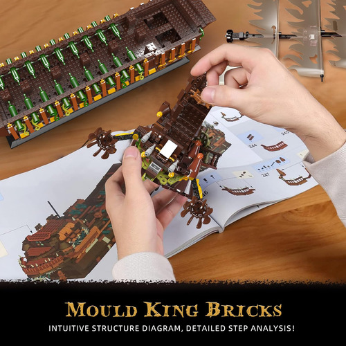 Kit De Blocos De Construção Mold King Large Pirates Ship Dut