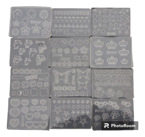 Set 12 Moldes Uñas Acrilicas 3d, Decoracion, Diseños Varios