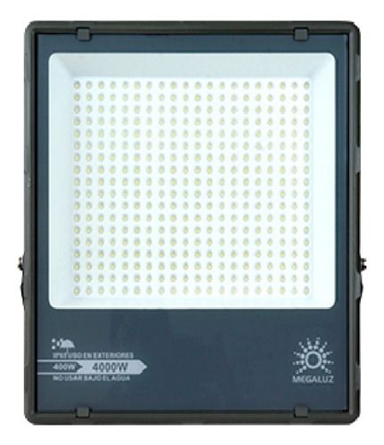 Reflector Led Luminaria 400w 44000lm Exteriores Ip65 5 Pzas Carcasa Negro Luz Blanco Frío