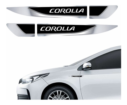 Par De Aplique Lateral Corolla 2015/2019 Emblema Resinado