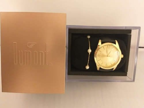 Relógio Dumont Feminino Du2035lnq Dourado + Linda Pulseira