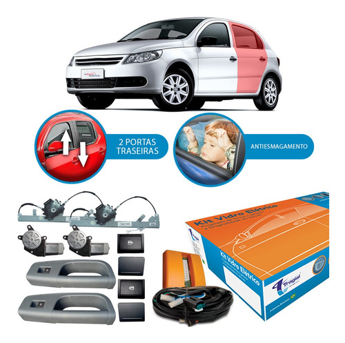 Kit Vidro Elétrico Vw Gol G5 2008 A 2012 Antiesmagamento