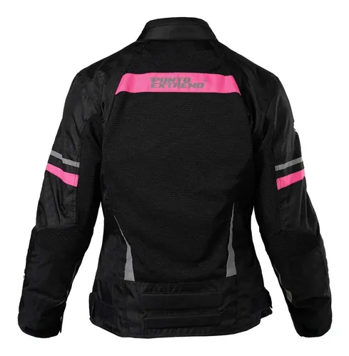 Chamarra Para Mujer Motociclista City Punto Extremo Rosa