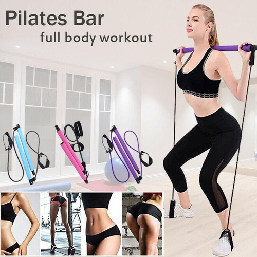 Barra Portatil De Pilates Ajustable Con Ligas De Resistencia