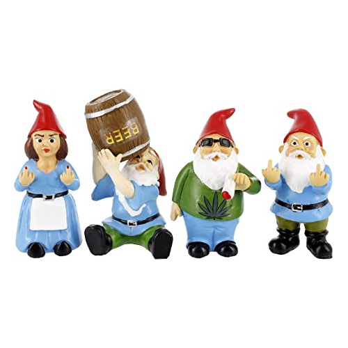 Conjunto De 4 Mini Gnomos, Gnomos Traviesos Divertidos ...