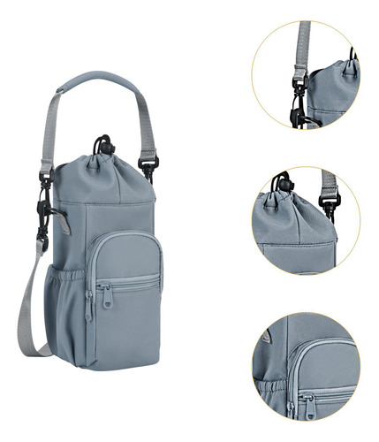 Bolsa De Portador De Botellas De Agua Con Bolsillo Con Azul